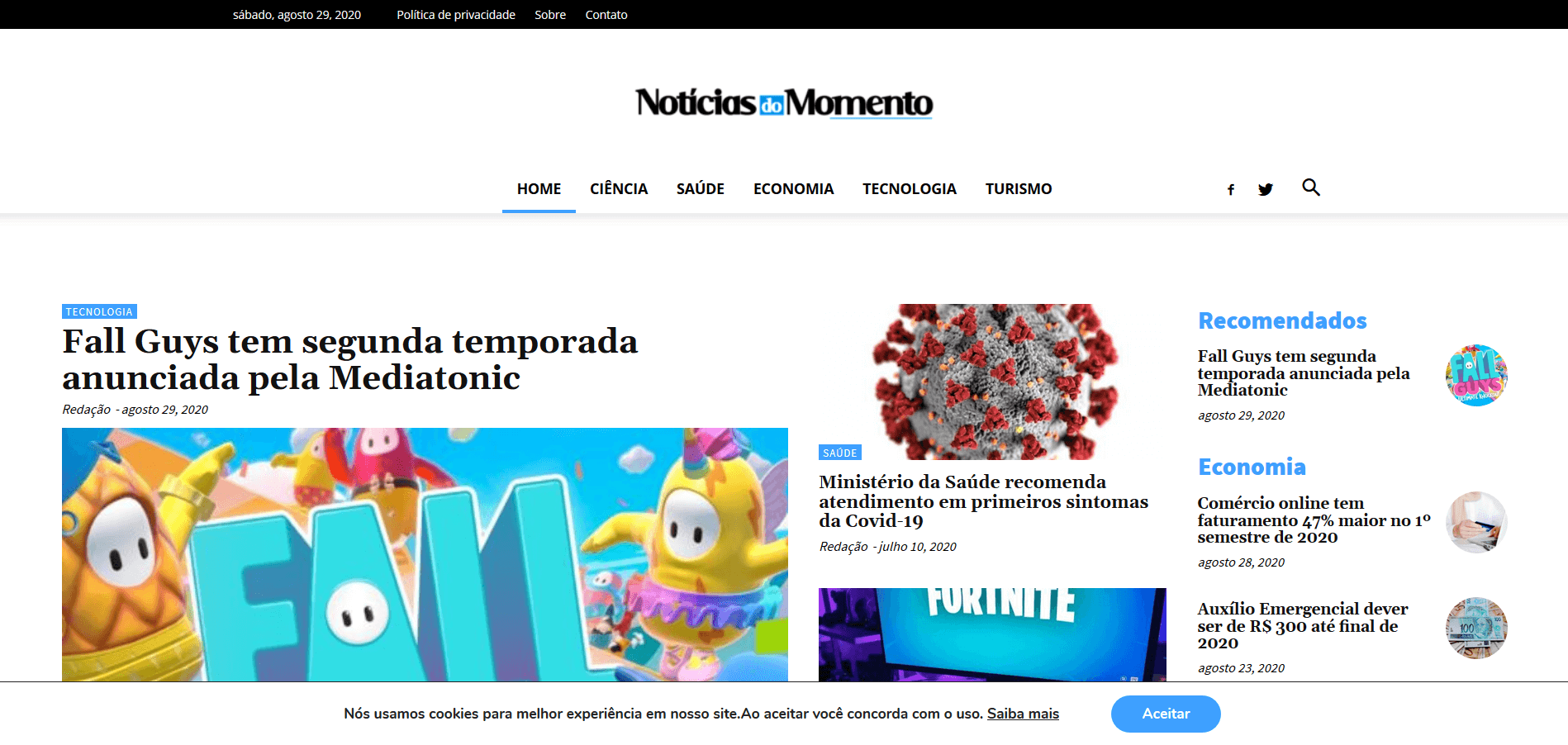 imagem do site Notícias